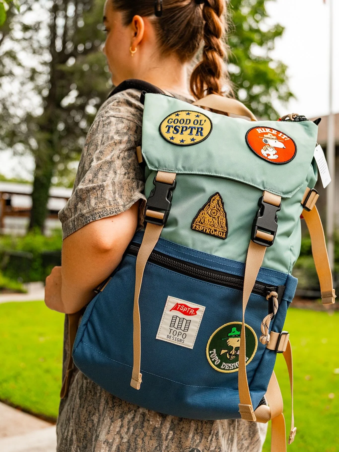 Our friends at @wandernorthga and @thundermooncollective showing off the Limited Edition TSPTR Peanuts X Topo Designs Collab 💛⛰️