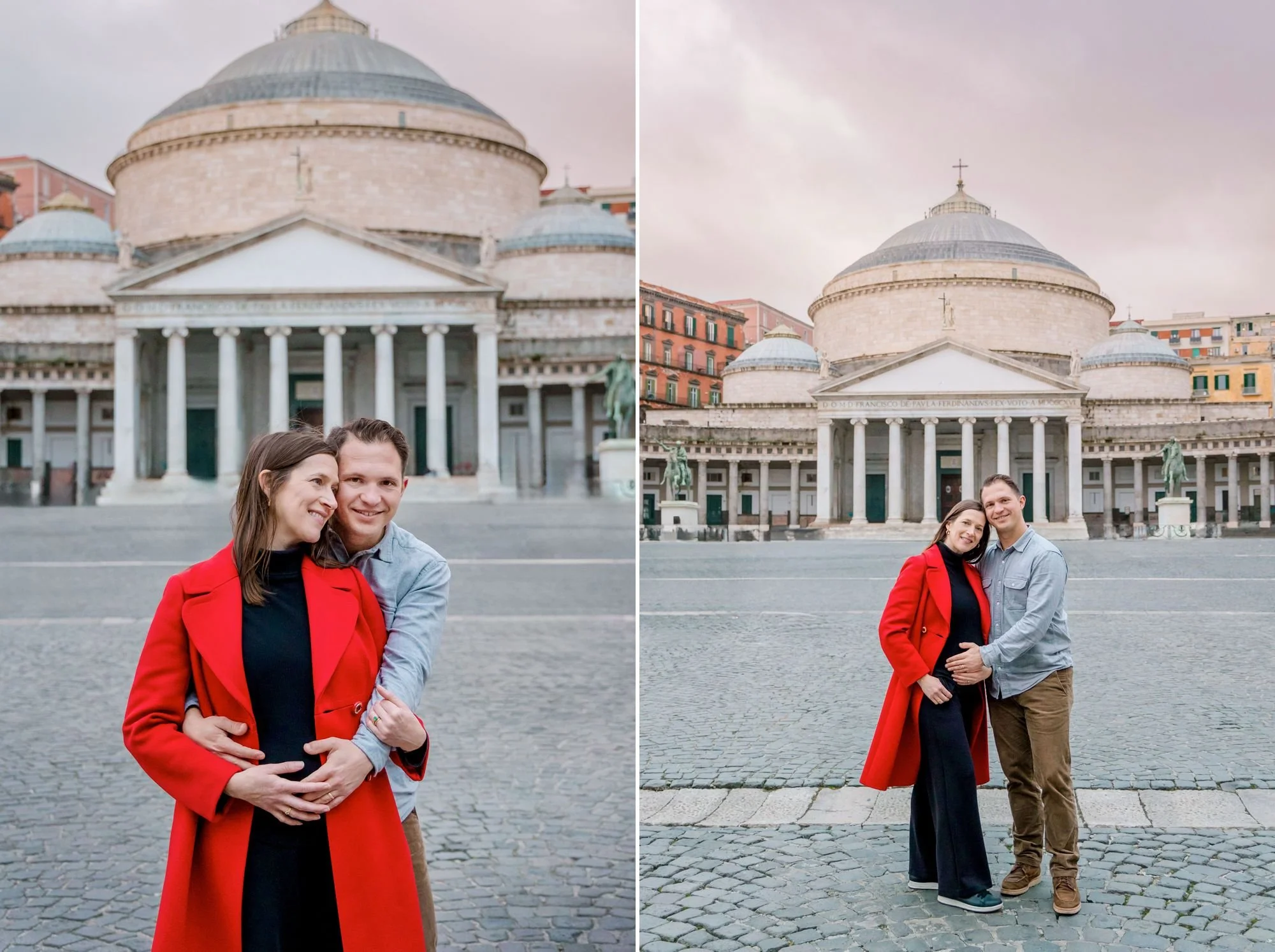 Couple photos in downtown Naples Italy