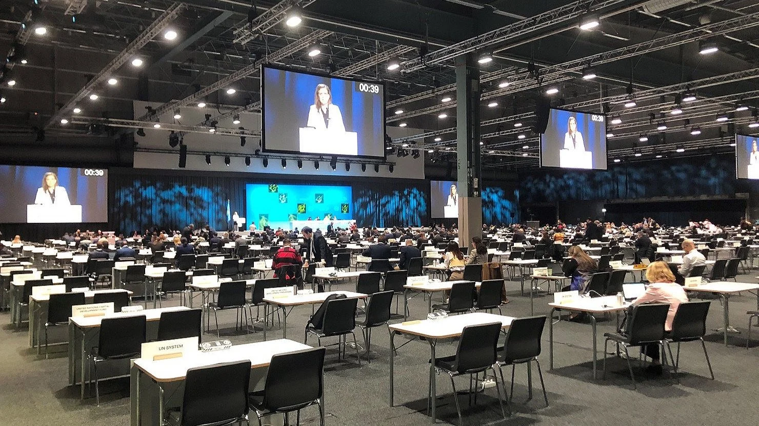 The stockholm+50 summit room too many empty chairs