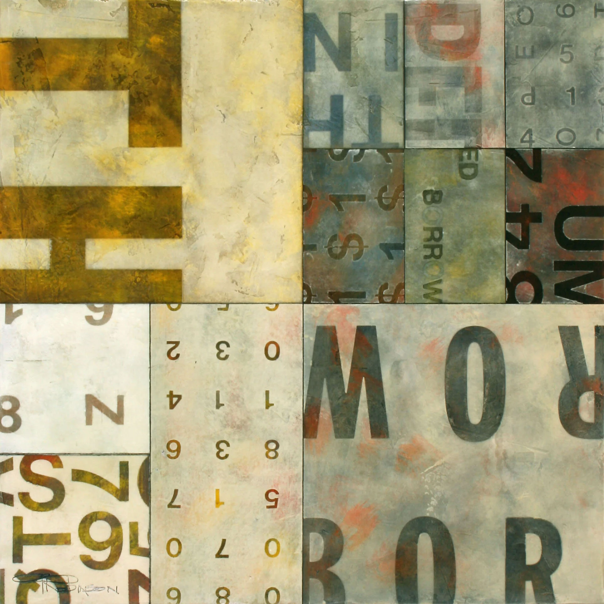 SOMETHING BORROWED2009      mixed media on canvas,  32x32