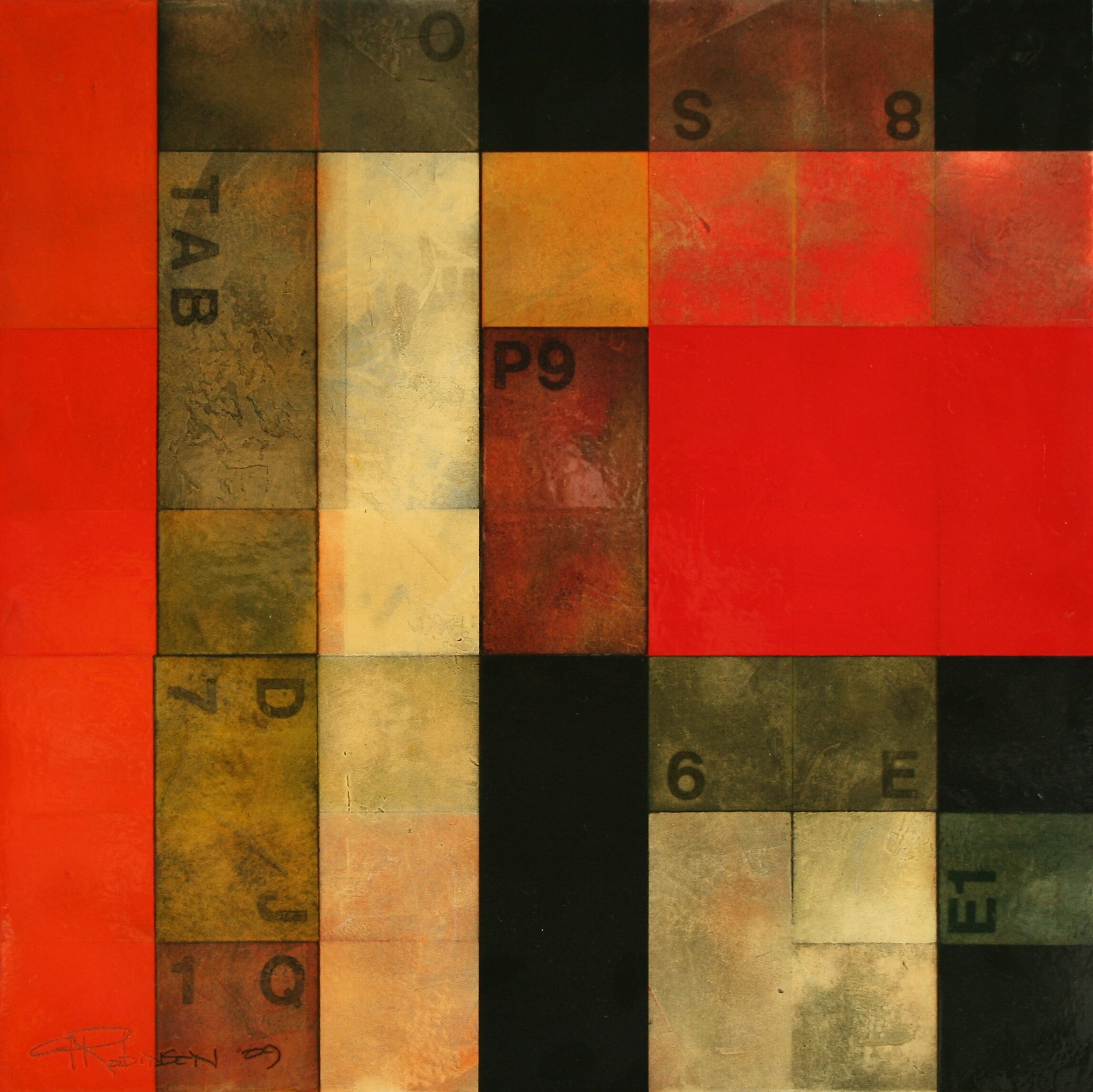 INTERSECT2010      mixed media on canvas,  24x24