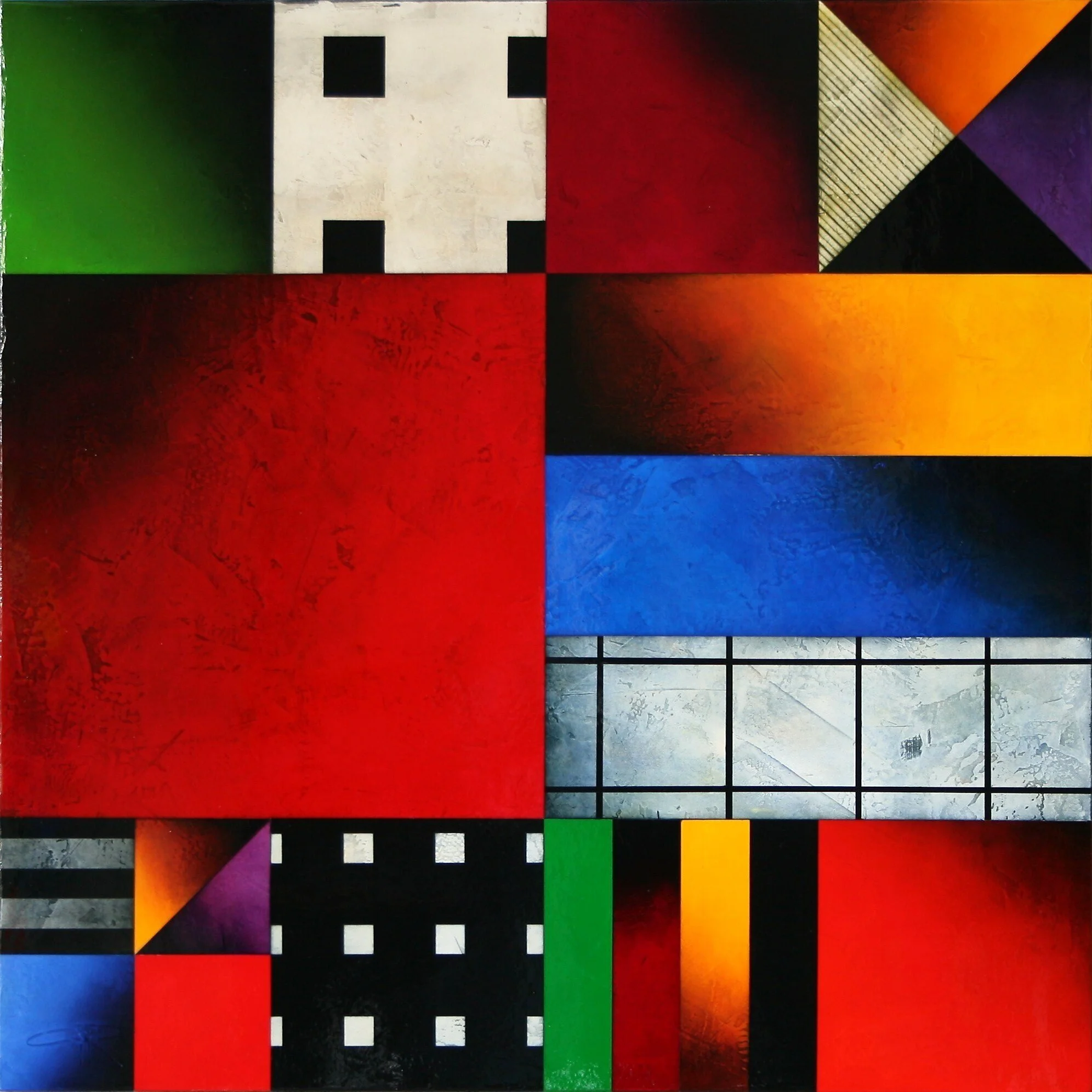 TRICKSTER2007      mixed media on canvas,  36x36