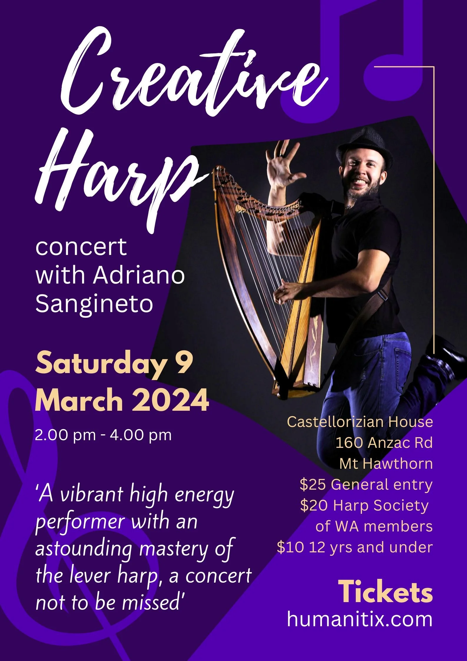 Creative Harp Concert with Adriano Sangineto