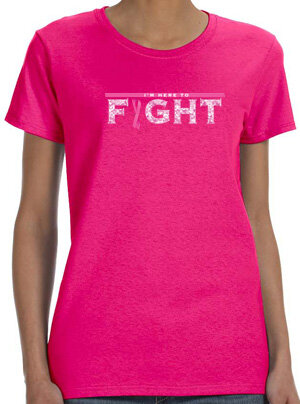 Interstate Apparel Junior's Team Pink Breast Cancer Ribbon V395