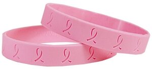 Pink Ribbon Bracelets  Silicone Awareness Wristbands
