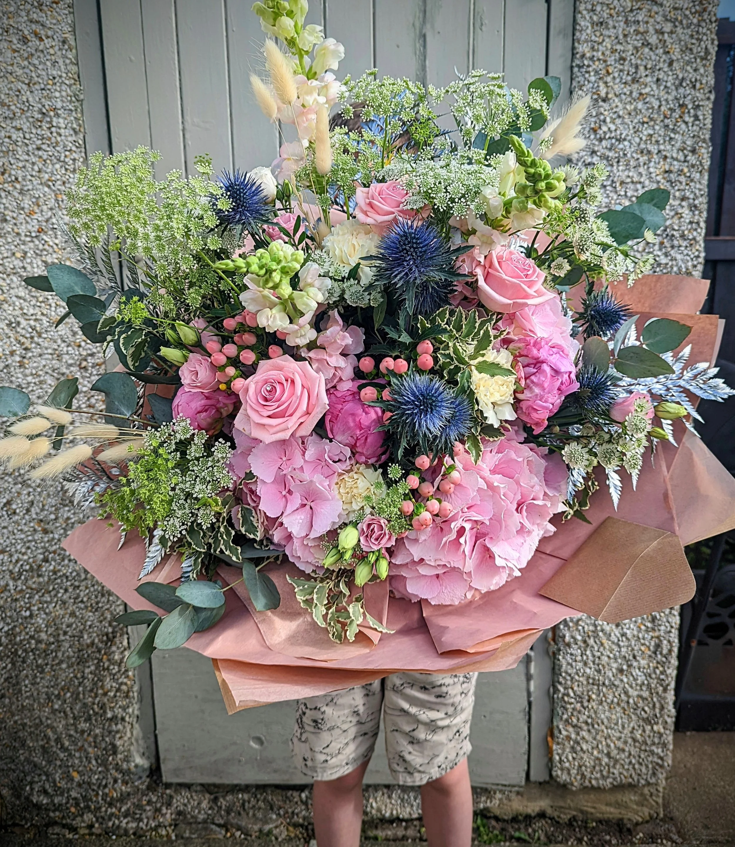 pink thistle huge bouquet