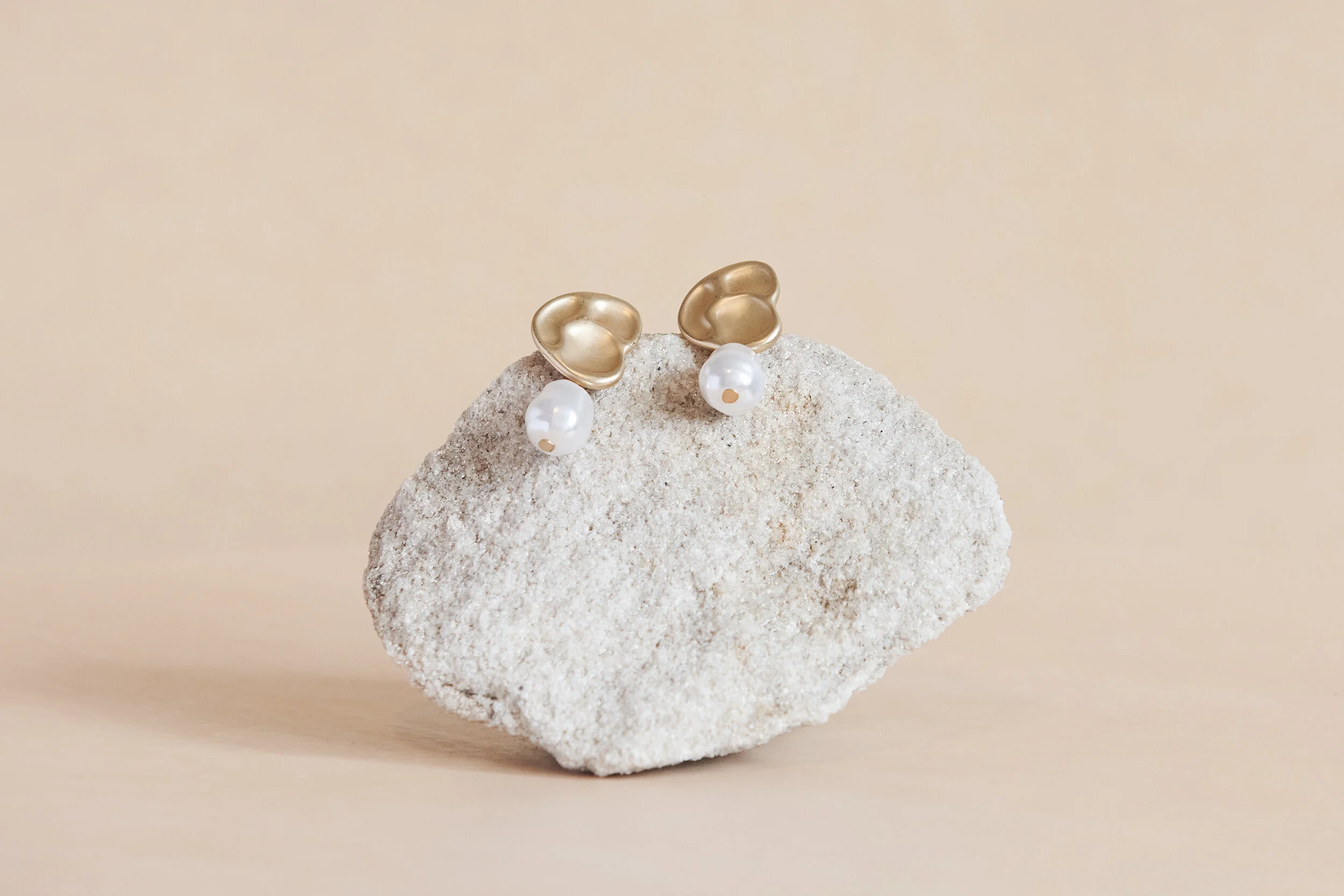 Gold Plated And Pearl Earrings