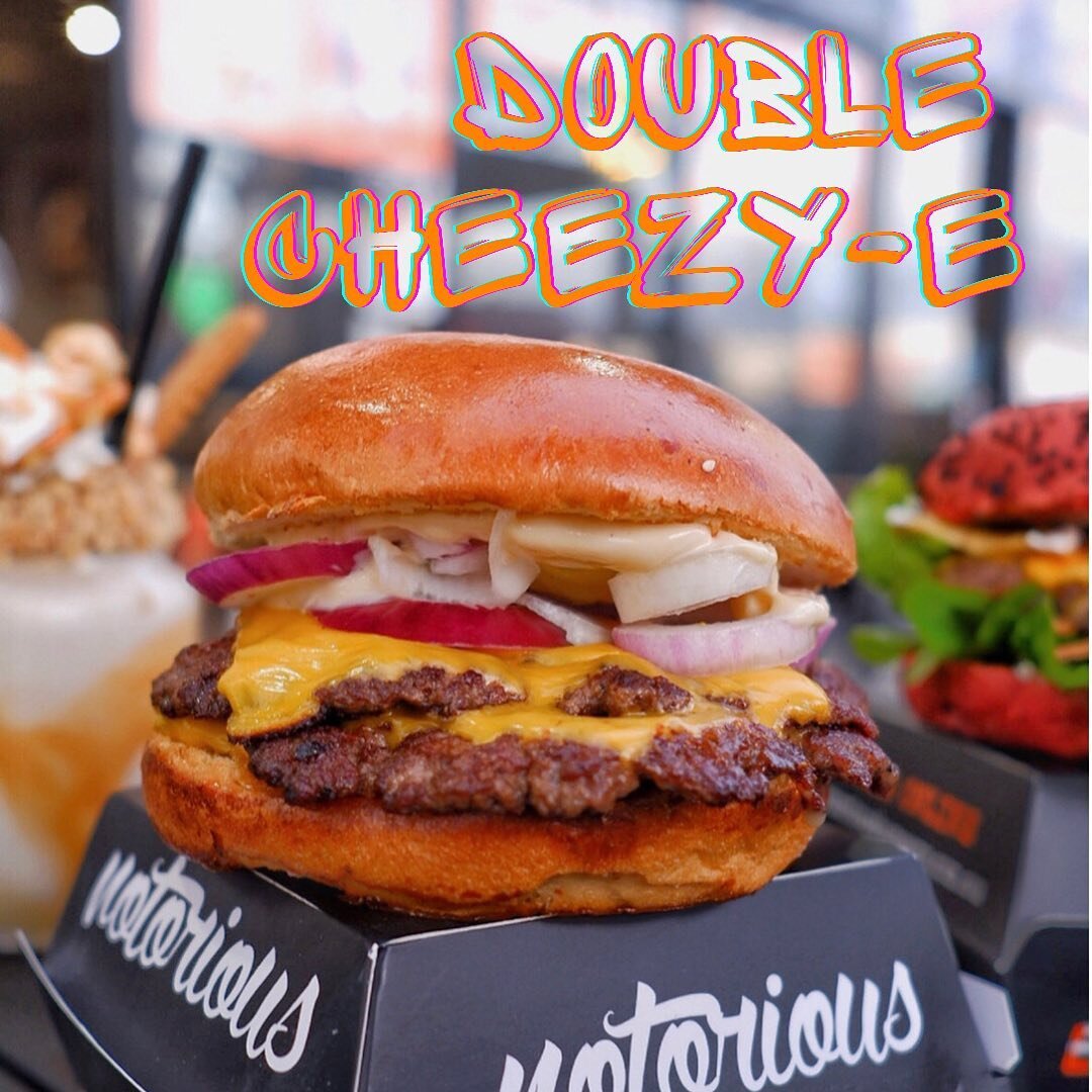 The simplest most satisfying one on the menu, Double Cheezy-E. 

Get your burger fix sorted at Notorious! 

🙏 to @queenofthecheatmeal for her awesome pics

#burgers #loadedfries #shakes #friedchicken #freakshakes #waffles #bubblewaffles #carolinespr