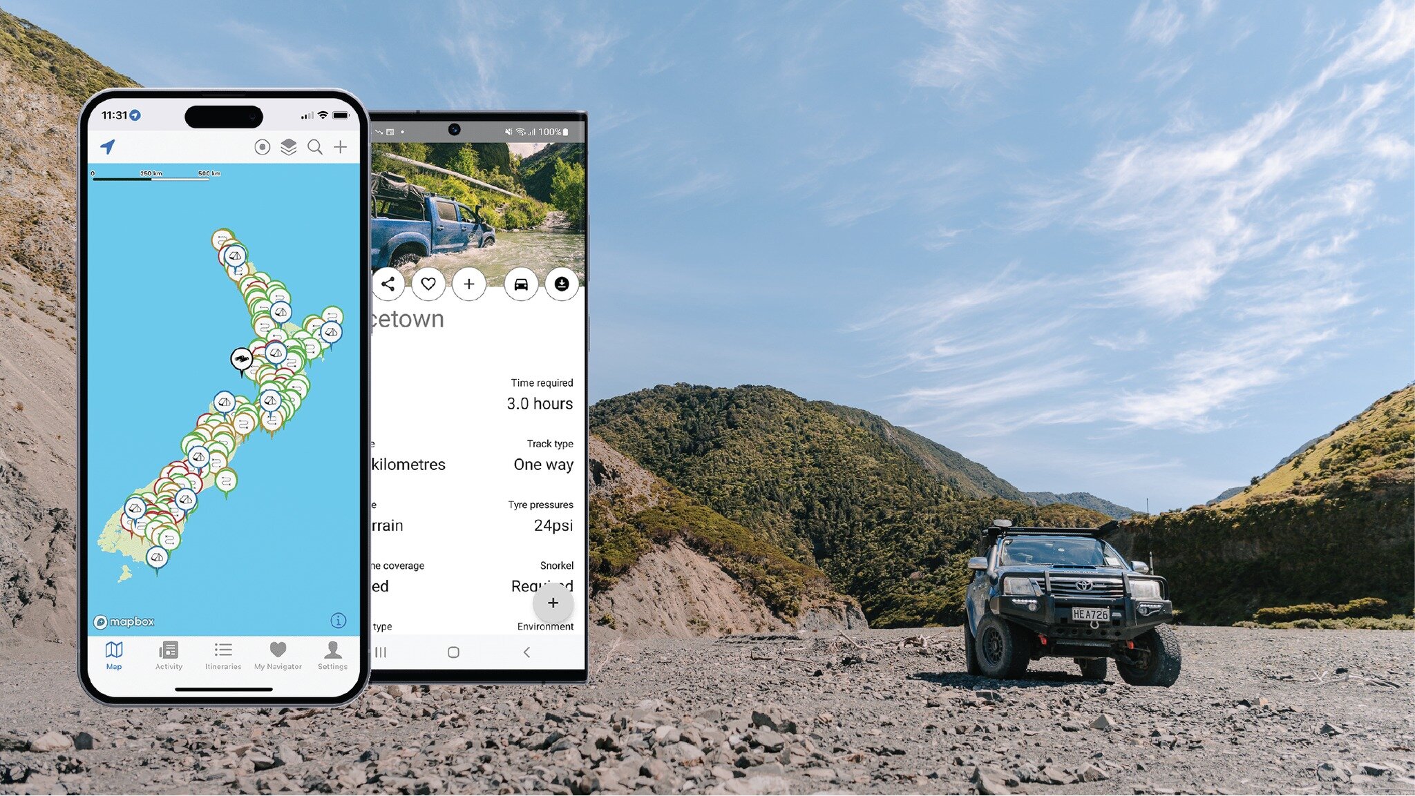 Whether you're looking for great places to camp, or somewhere to test your new 4WD, the Overland Navigator app is your guide to the best New Zealand has to offer.

We have explored the length and breadth of New Zealand and built up a collection of ro