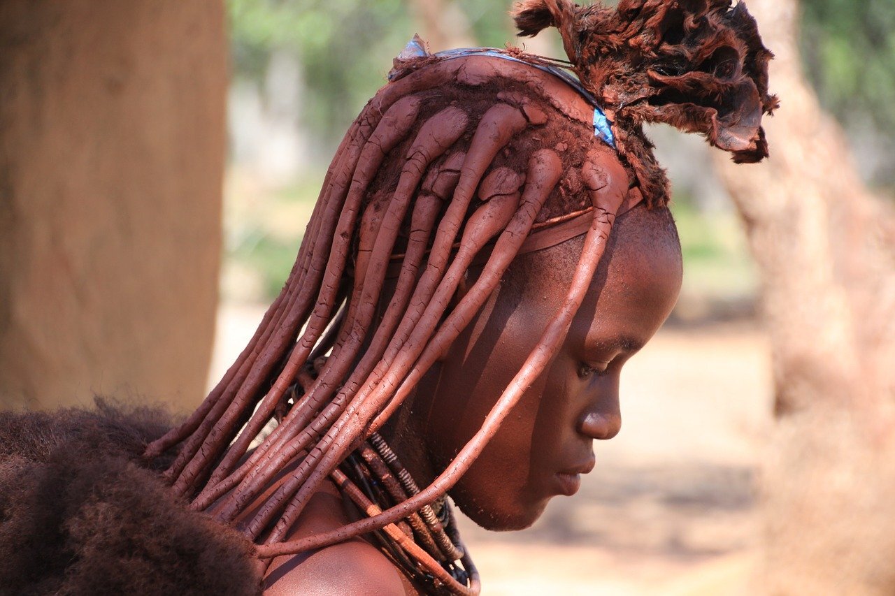 head of a Woman of the himba tribe