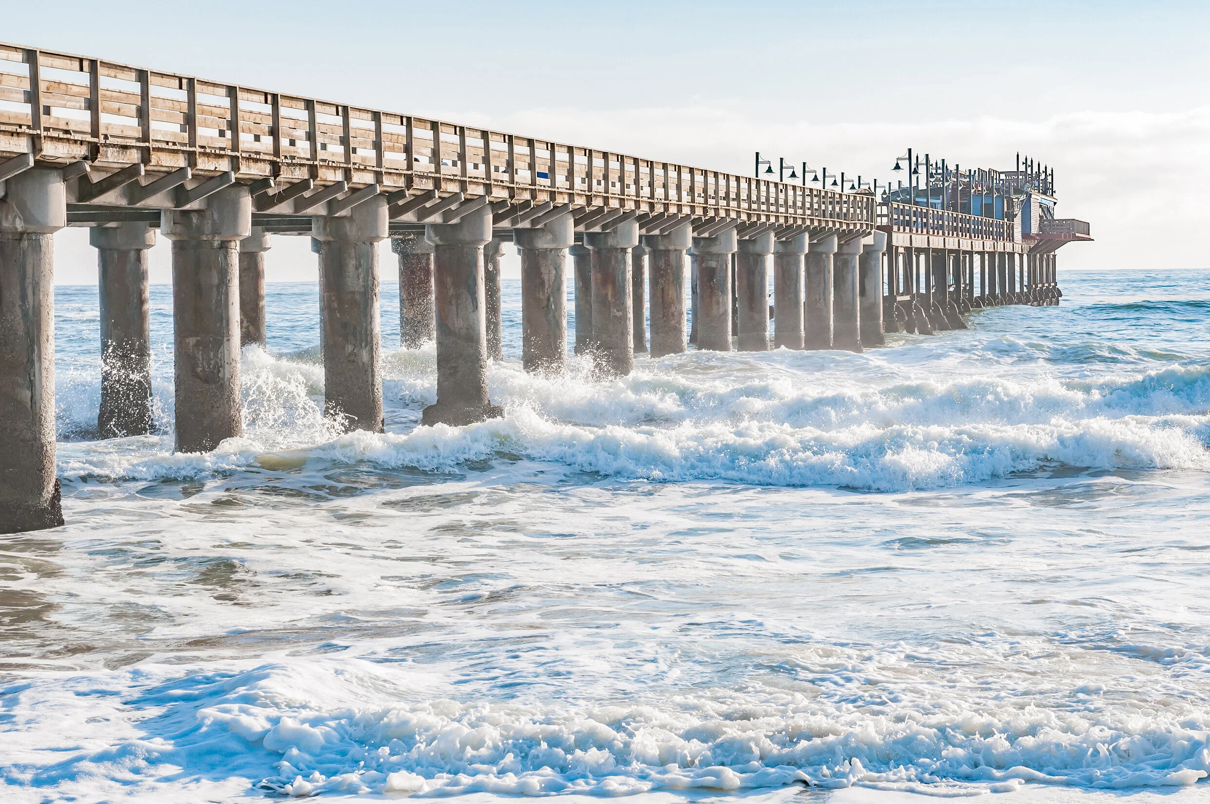 wooden jetty and ocean in Swakopmund