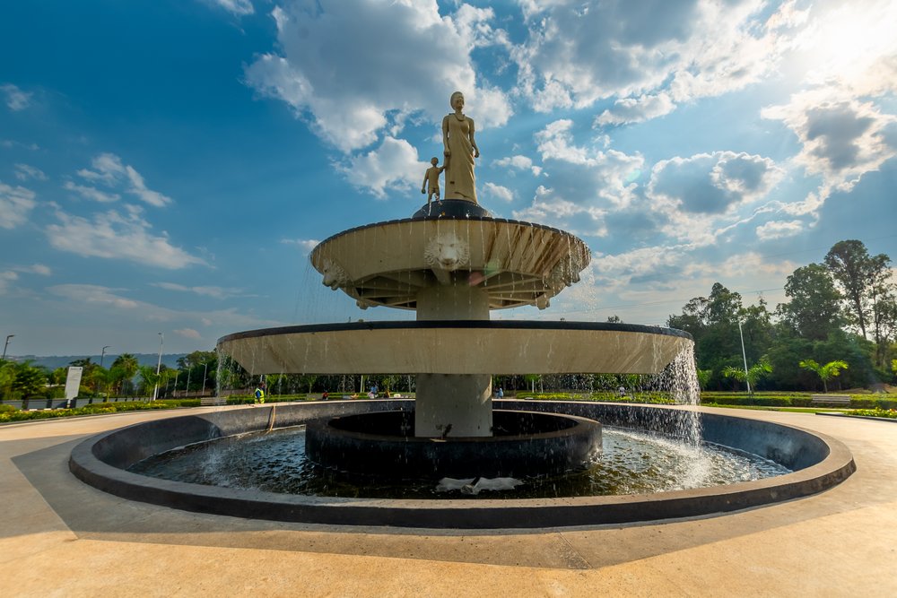 A fountain in Kigali, Rwanda