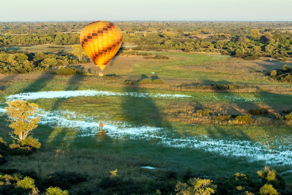 hot air balloon ride in Dukes Camp by Natural Selection, Botswana