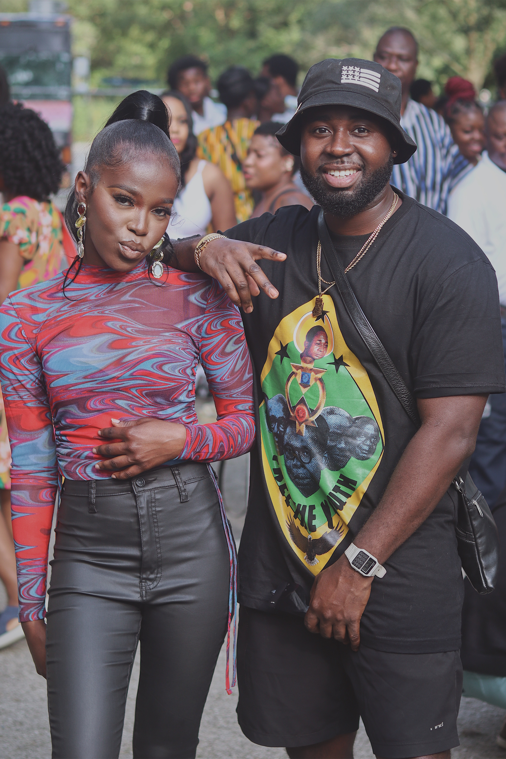 Queen Drie pictured with Ghanaian-American filmmaker at DJ, Mike Abrantie at the 2022 GhanaFest Chicago