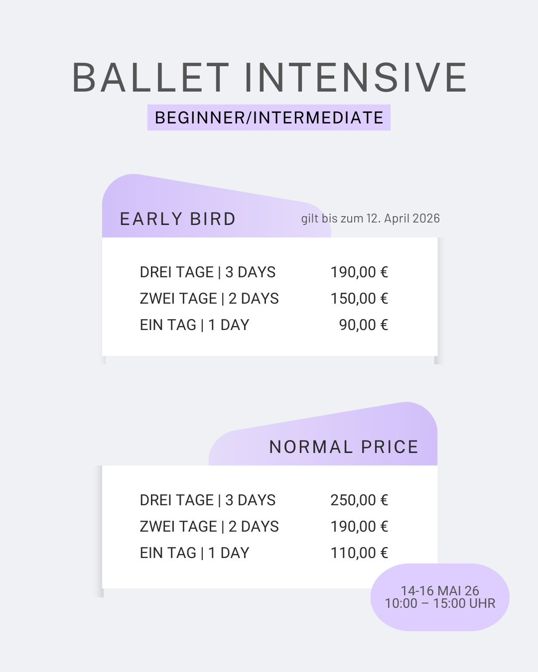 Ballet Intensive in Berlin - Beginner/Intermediate
