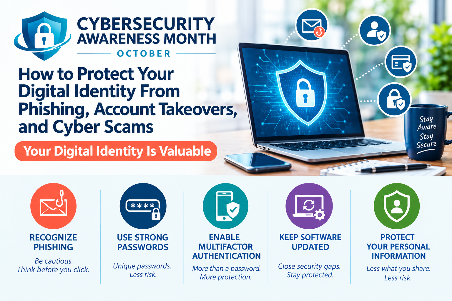 Cybersecurity Awareness Month Part 2: How to Protect Your Digital Identity From Phishing, Account Takeovers, and Cyber Scams