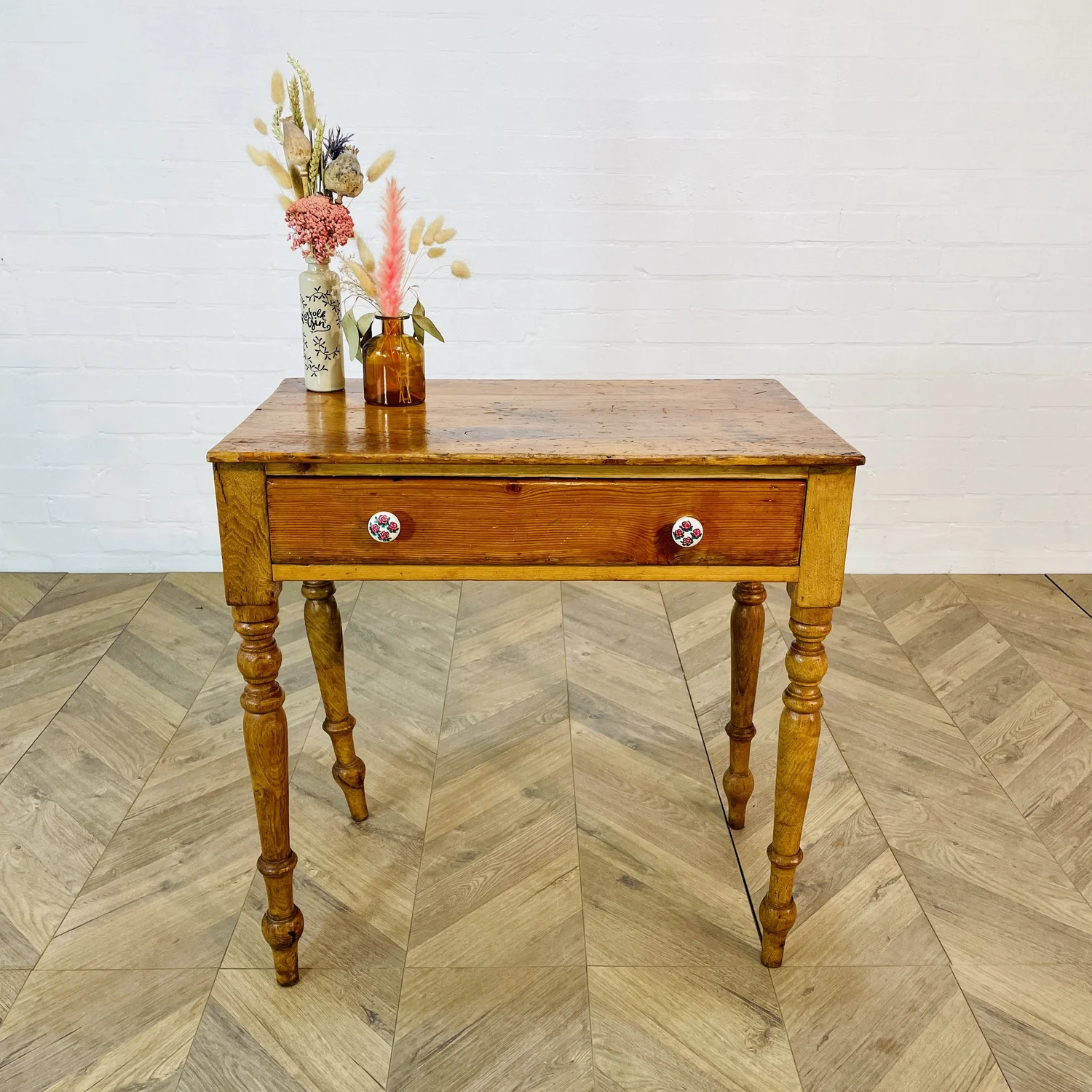 Antique English Pine Desk or Side Table, c1900s — Honey Hill Antiques
