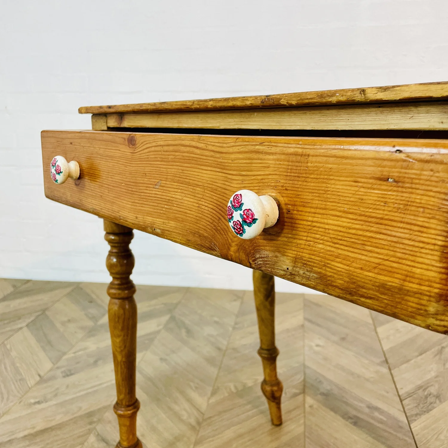 Antique English Pine Desk or Side Table, c1900s — Honey Hill Antiques