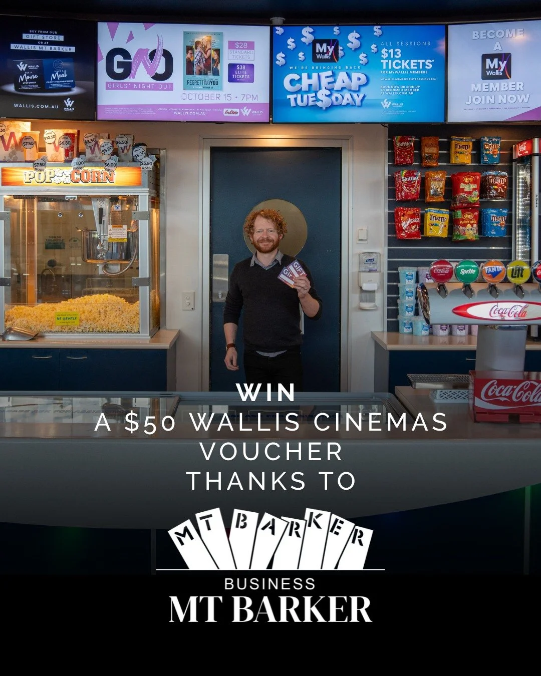 🍿 WIN with Business Mount Barker + wallis_entertainment_🍿

It's time to catch the latest Hollywood blockbuster, because we've teamed up with wallis_entertainment_ to giveaway 2 x $50 VOUCHERS. ✨

Want to win? It&rsquo;s easy:
👉 Follow us and walli