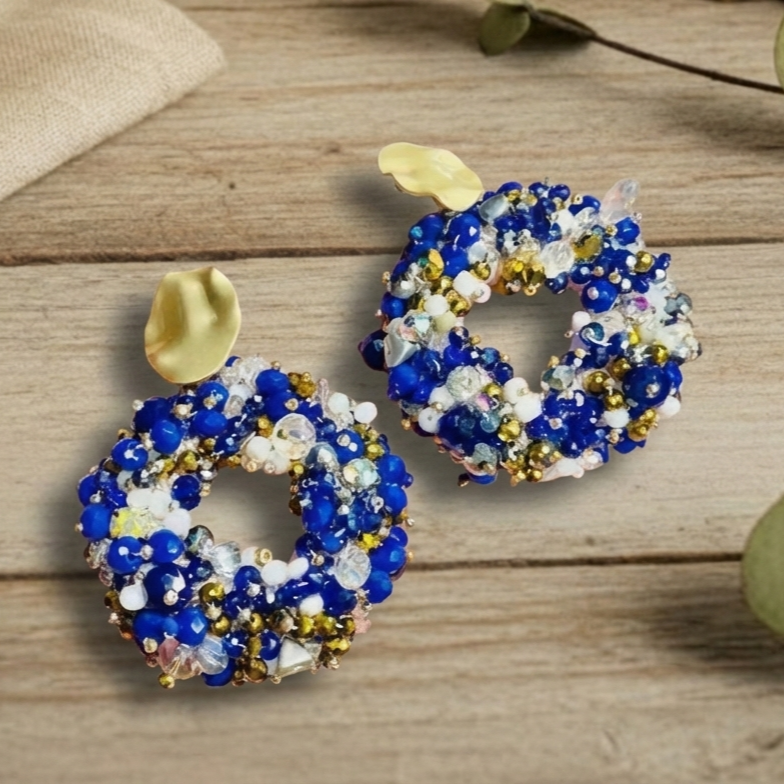 Glam Multi-Crystal Jeweled Earrings