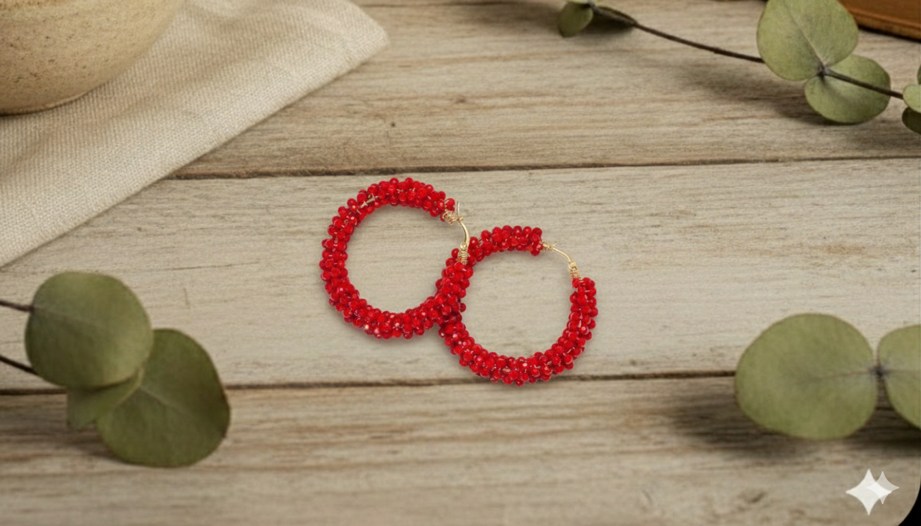 Signature Rouge Hoops – Handmade Shine in Every Size