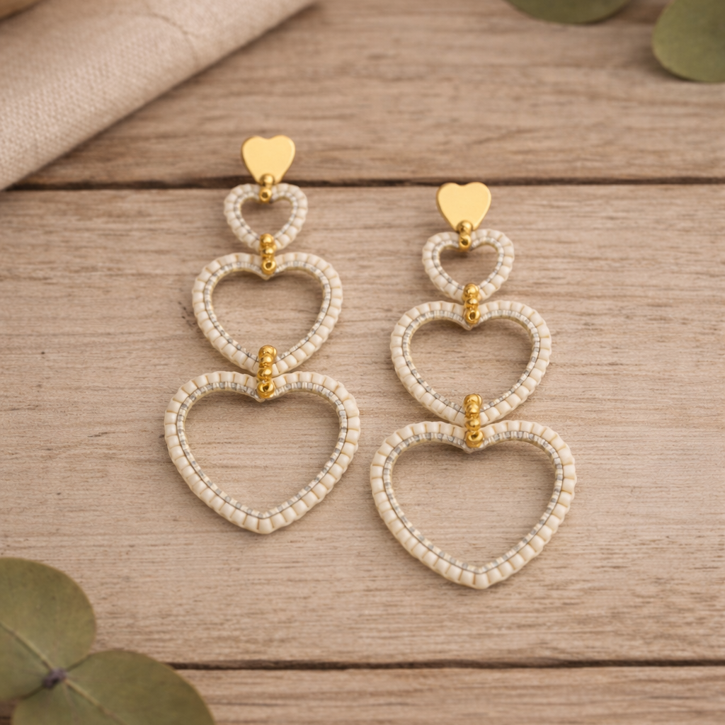 Triple Hearts earrings