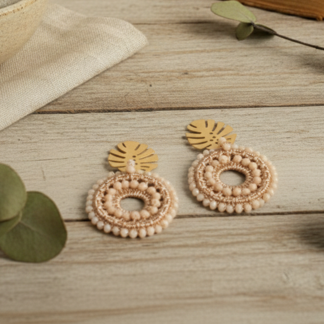 Nude Tropic Earrings – Handmade, Vibrant & Nickel-Free