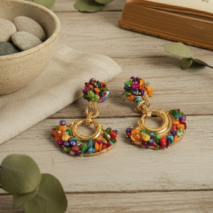 Multicolours Tulips earrings