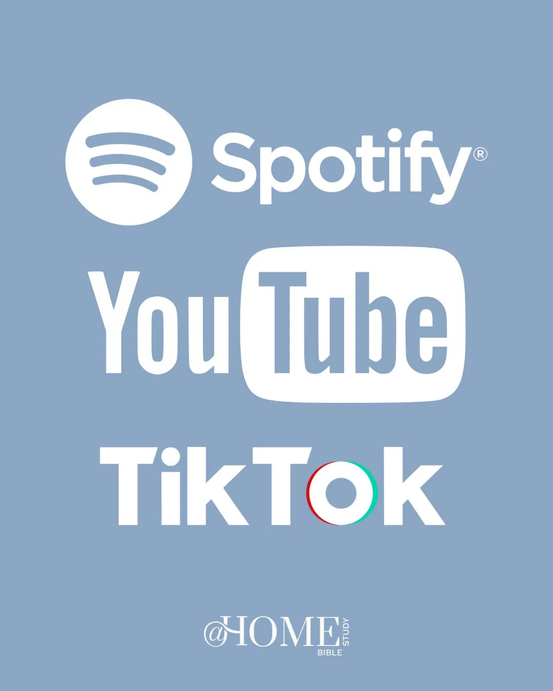 In case you missed it, we are on YouTube and Spotify!! And one new addition, you can find us on TikTok, @athomebiblestudyanywhere !! Be sure to share our accounts with your friends 🤍