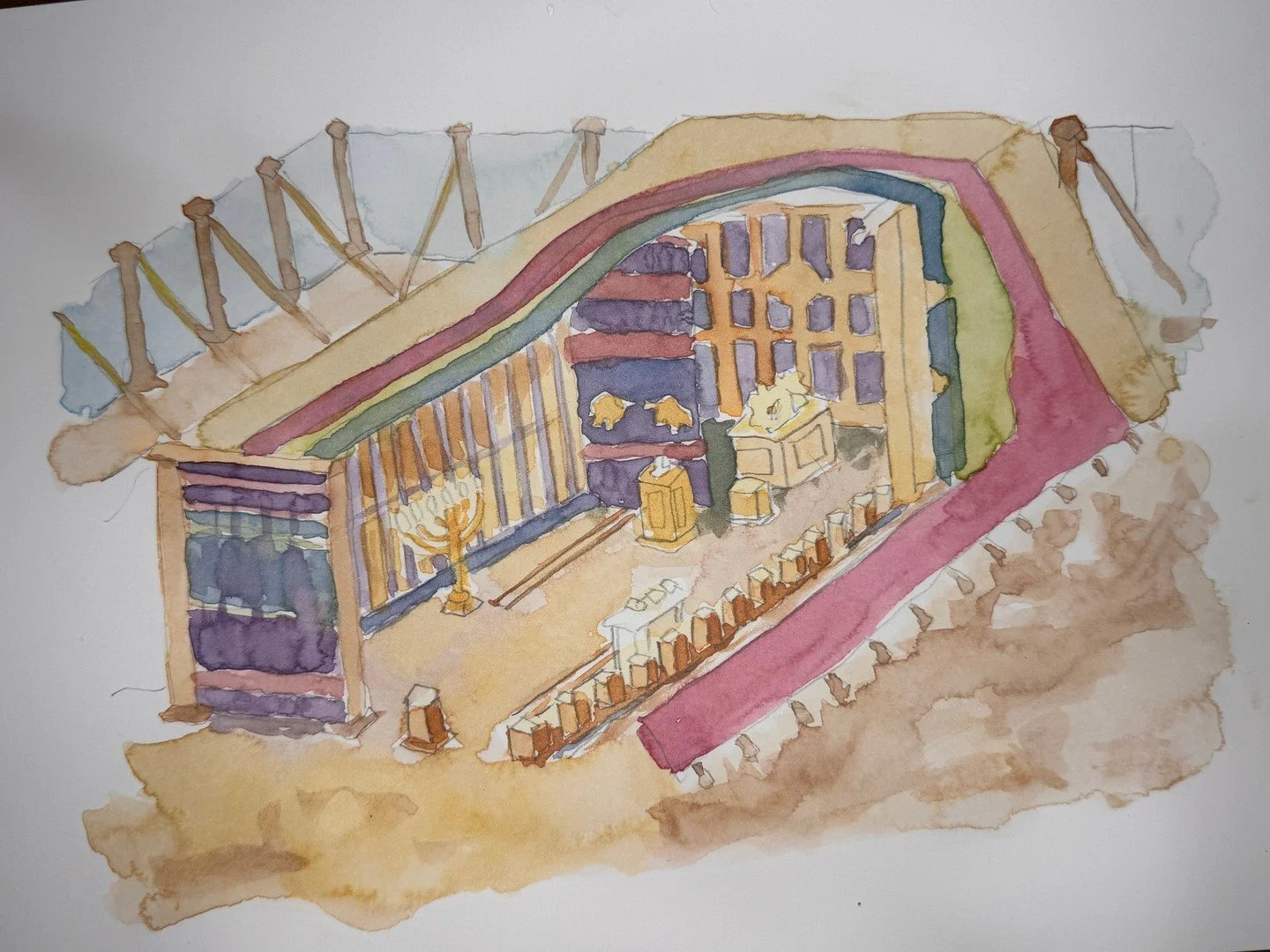 @sarahgentryart has created her own rendering of the Tabernacle, offering a beautiful glimpse into how stunning it must have been. Now join us as we continue to explore this history together 🤍🤍🤍