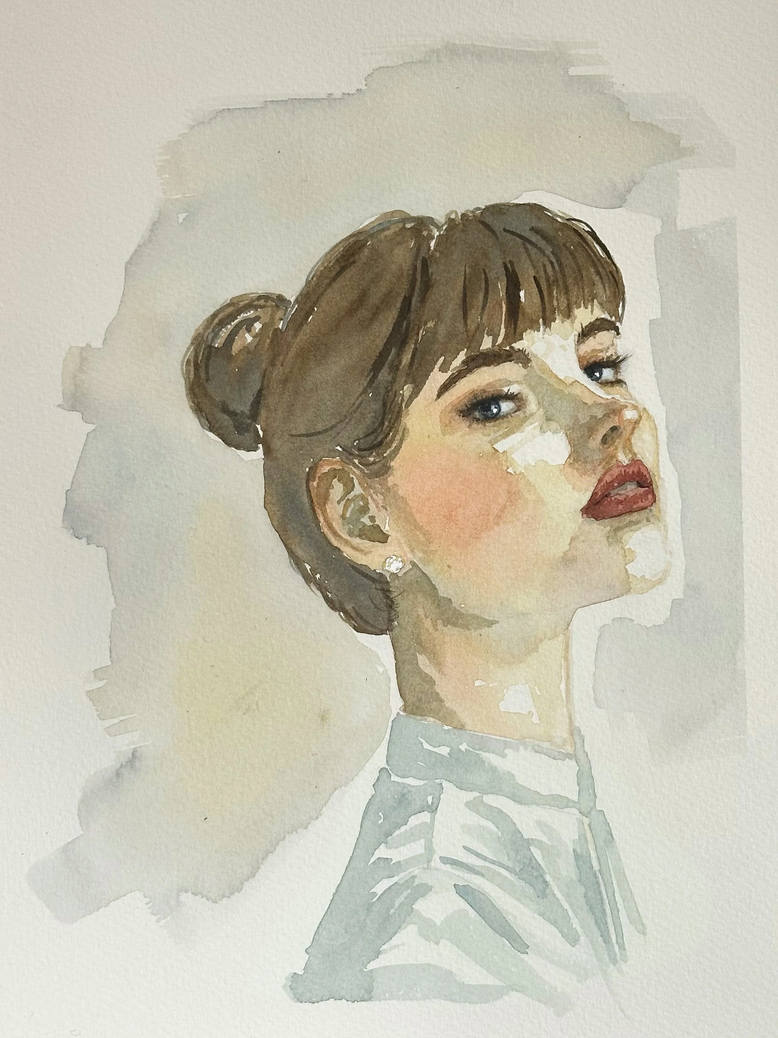 Watercolour Portrait Study - Woman