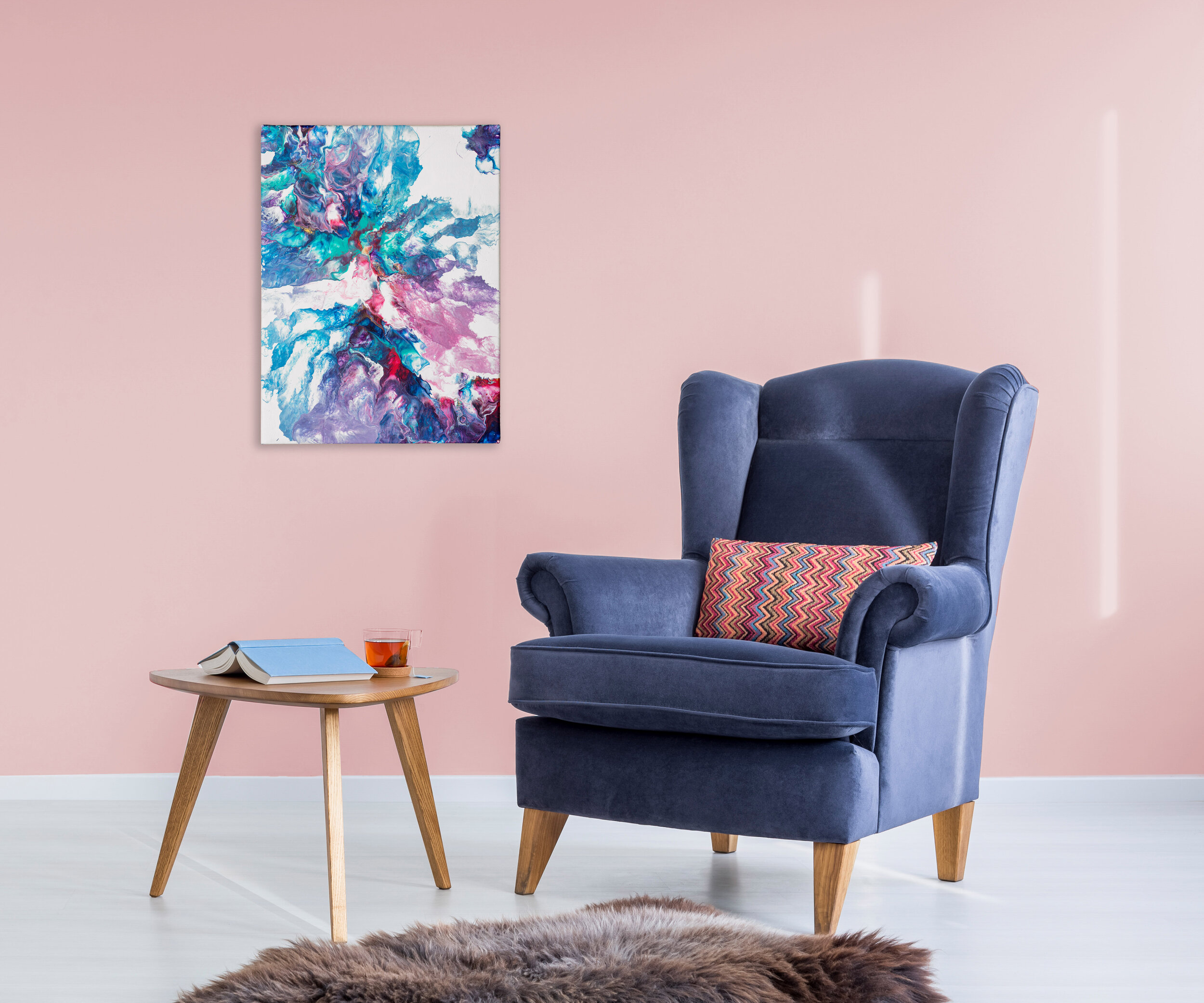 Pop Living room art- buy cheap art online. Local artist. Minority owned. Original abstract art.