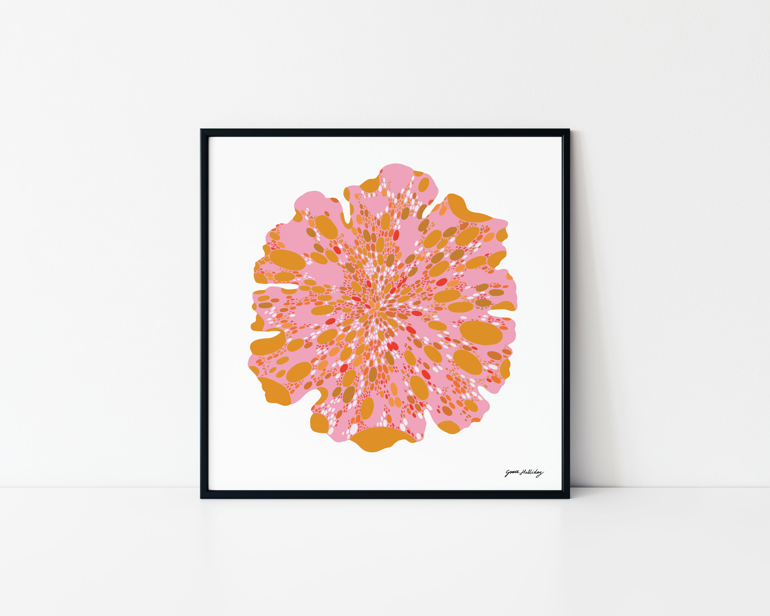 Pink, Red and Gold Spot Flower Frame .jpg