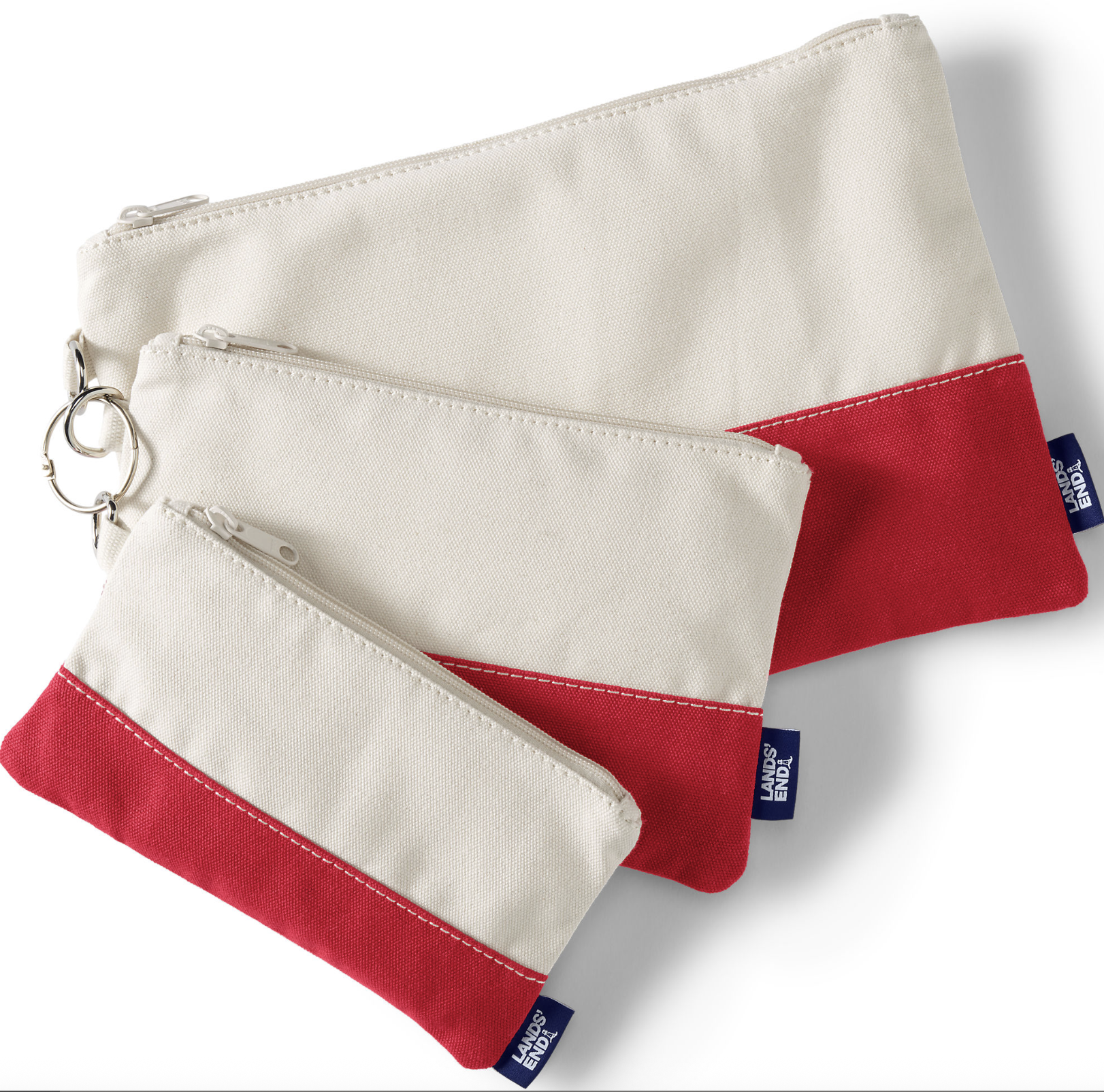 Lands' End: Zip Canvas Pouch 3 Pack
