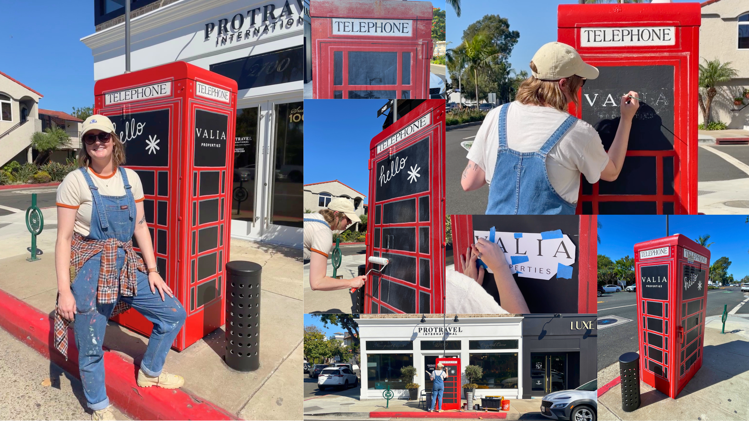 Utility box artwork painted by San Diego artist Becca Dwyer as part of a Southern California public art project.