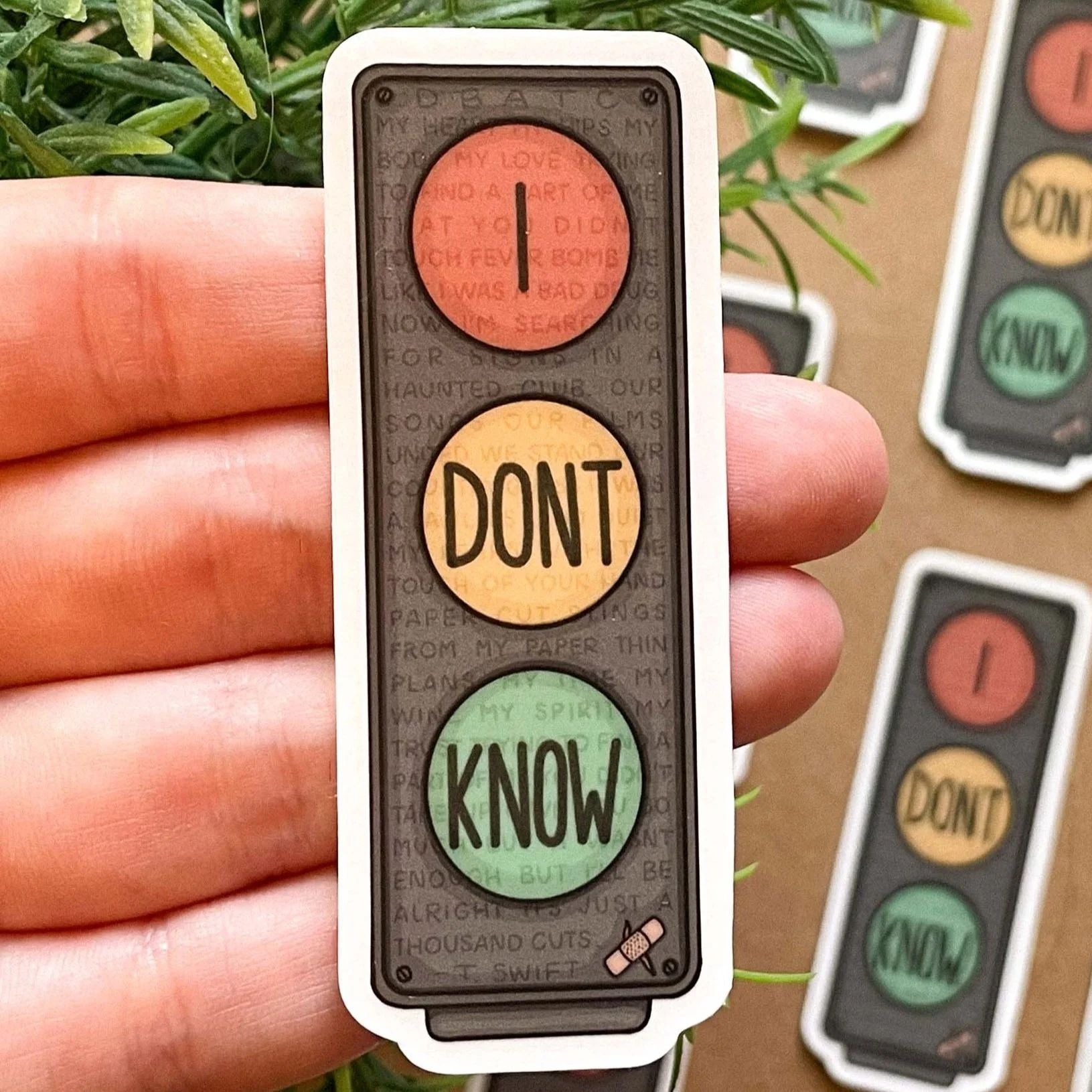 Death by a Thousand Cuts Traffic Light Vinyl Sticker