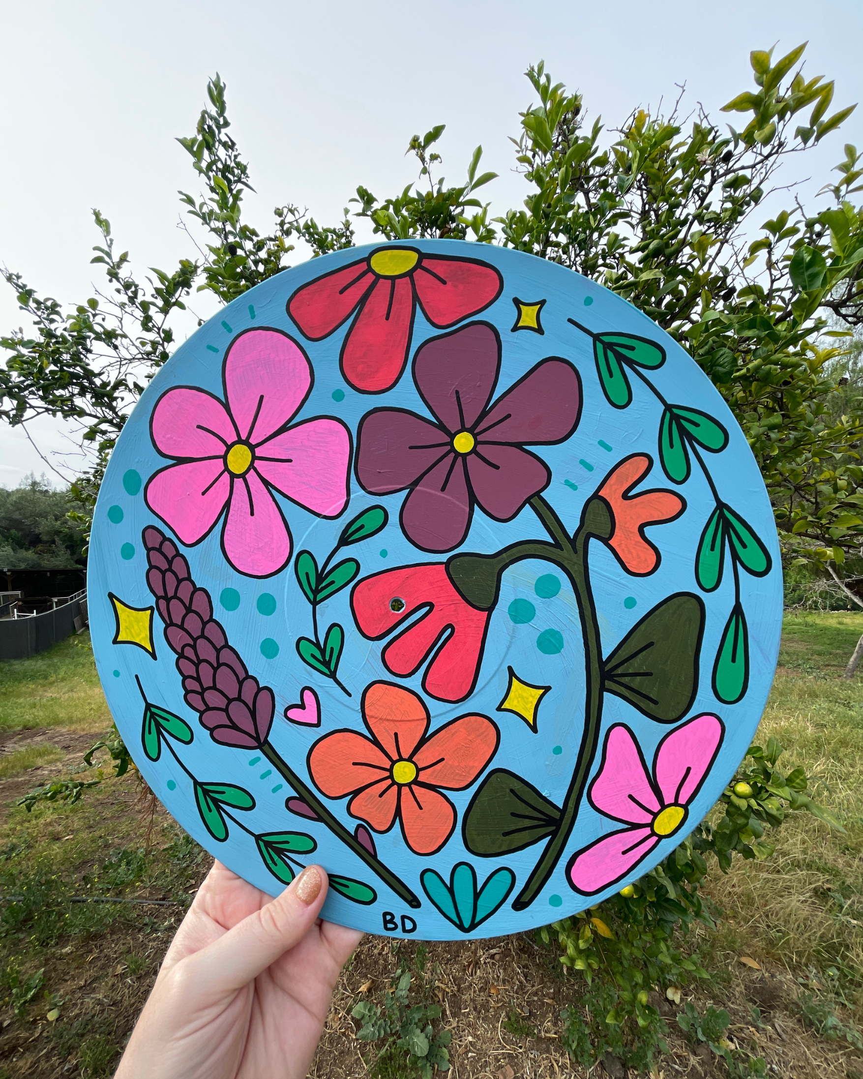 Flowers on Vinyl Record, 2026, 12", Framed - $250