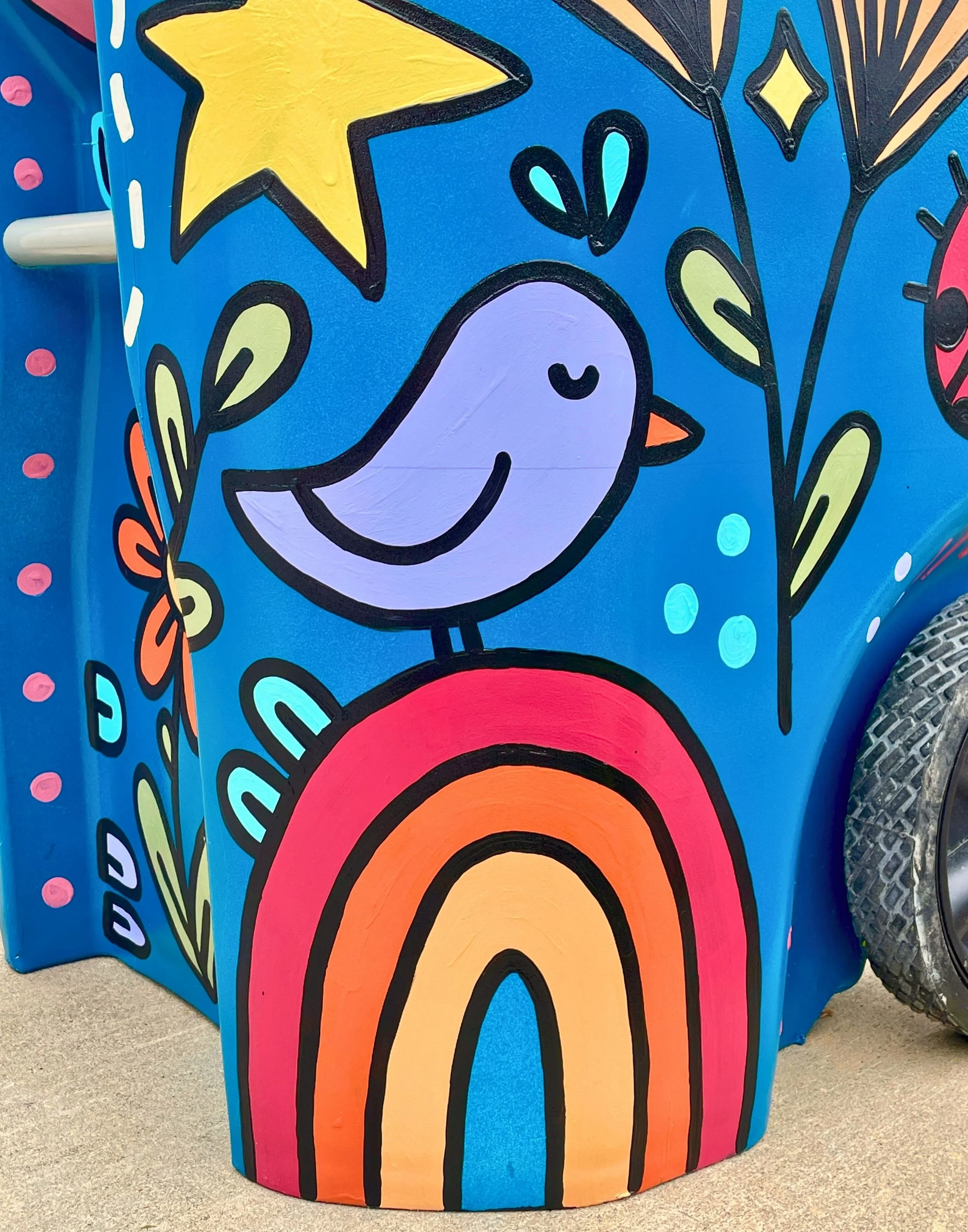 Bird Trash Bin Giclée Print, 2025, 16"x20" Framed - $200