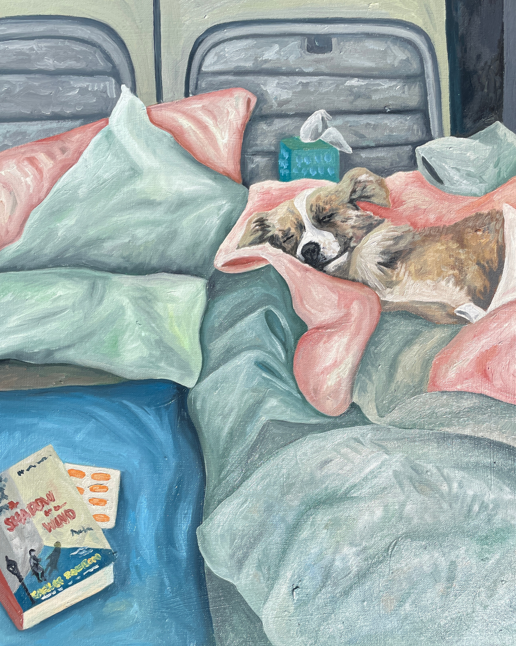 Barley & Me, Acrylic on Canvas, 2026, 16" x 20" Framed - $450