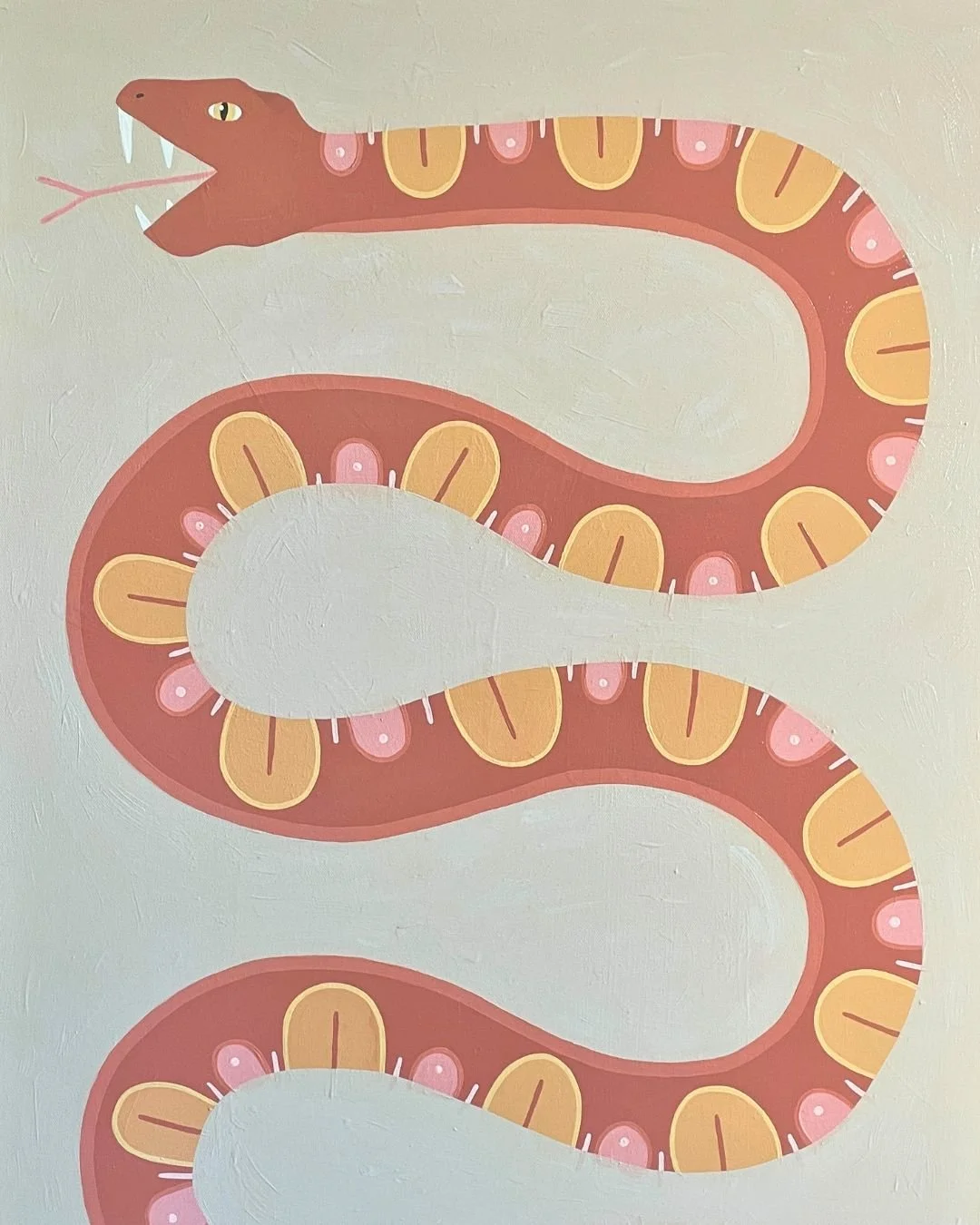 Snake, 2022, Acrylic on Canvas, 24" x 36" Framed - $800