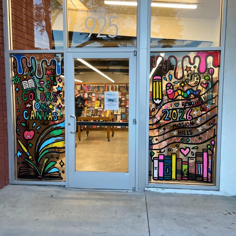 Windows at the Library Shop in Mission Hills