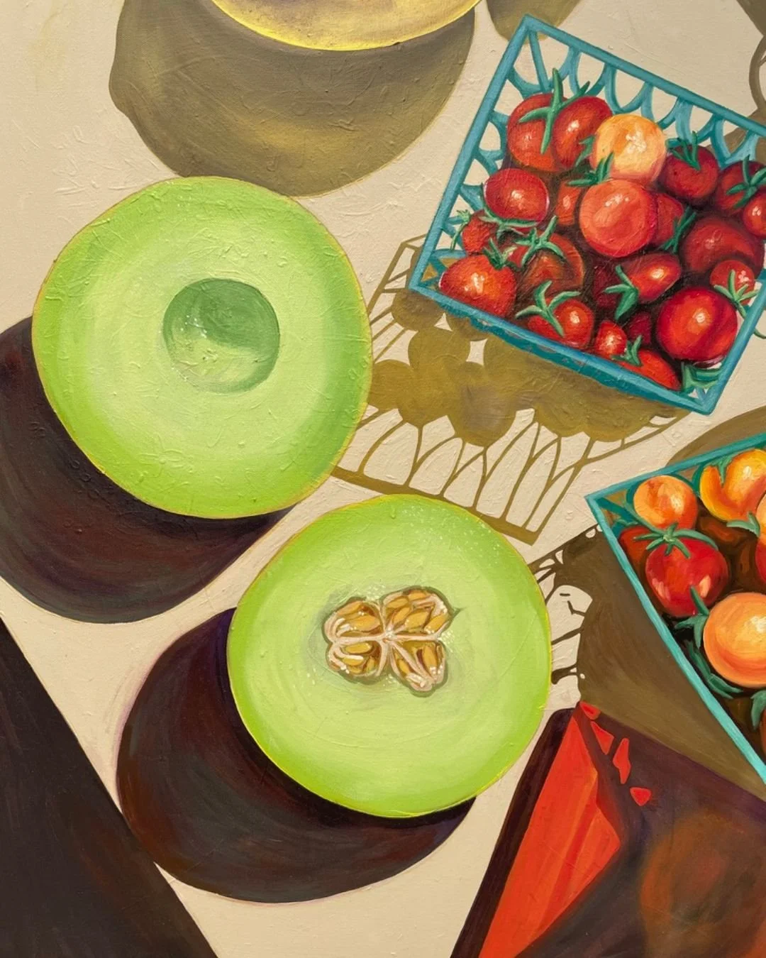 Honeydew, 2025, Acrylic and Oil on Canvas, 24" x 30" Framed - $1200