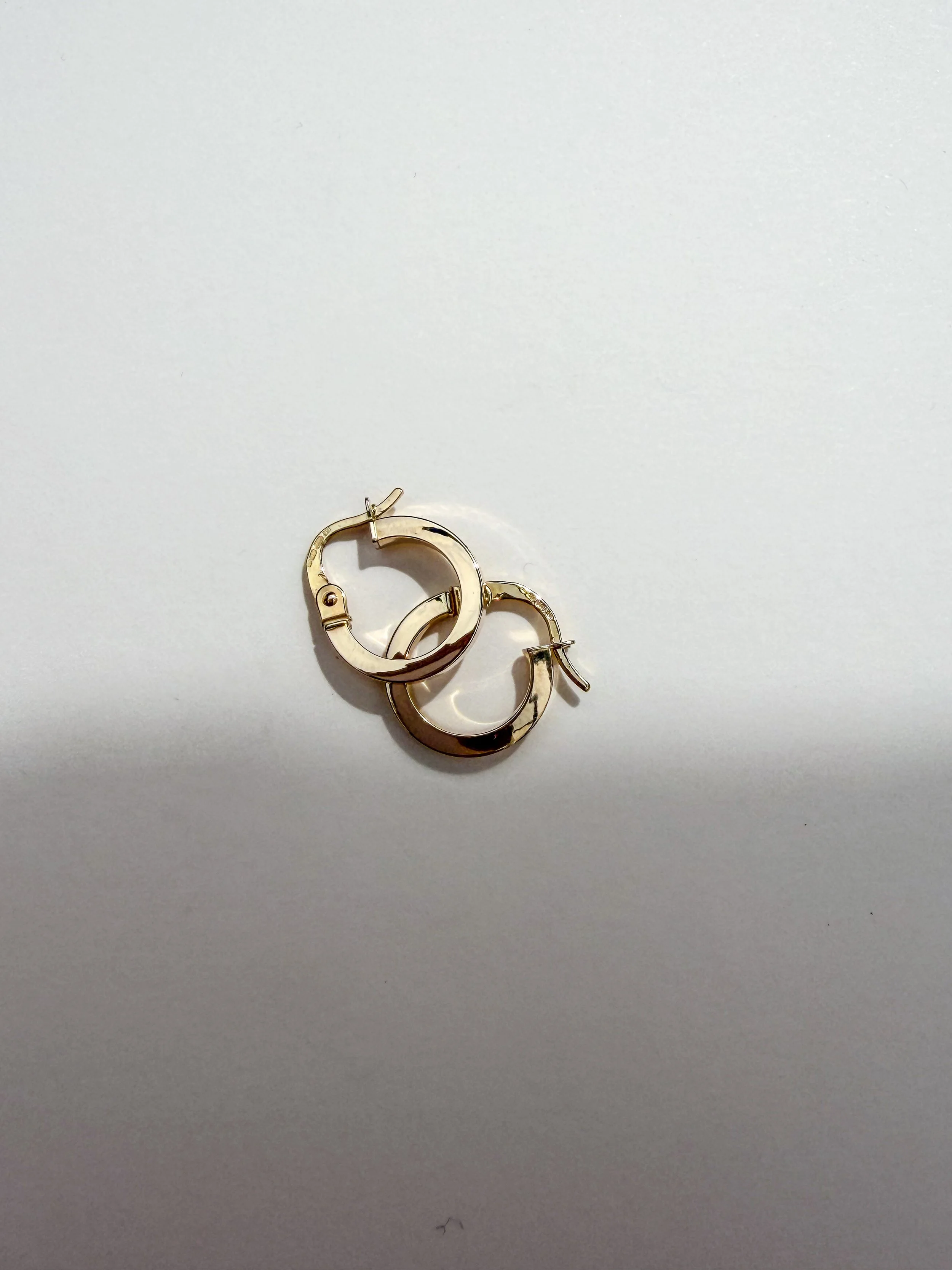 9ct yellow gold small smooth hoops