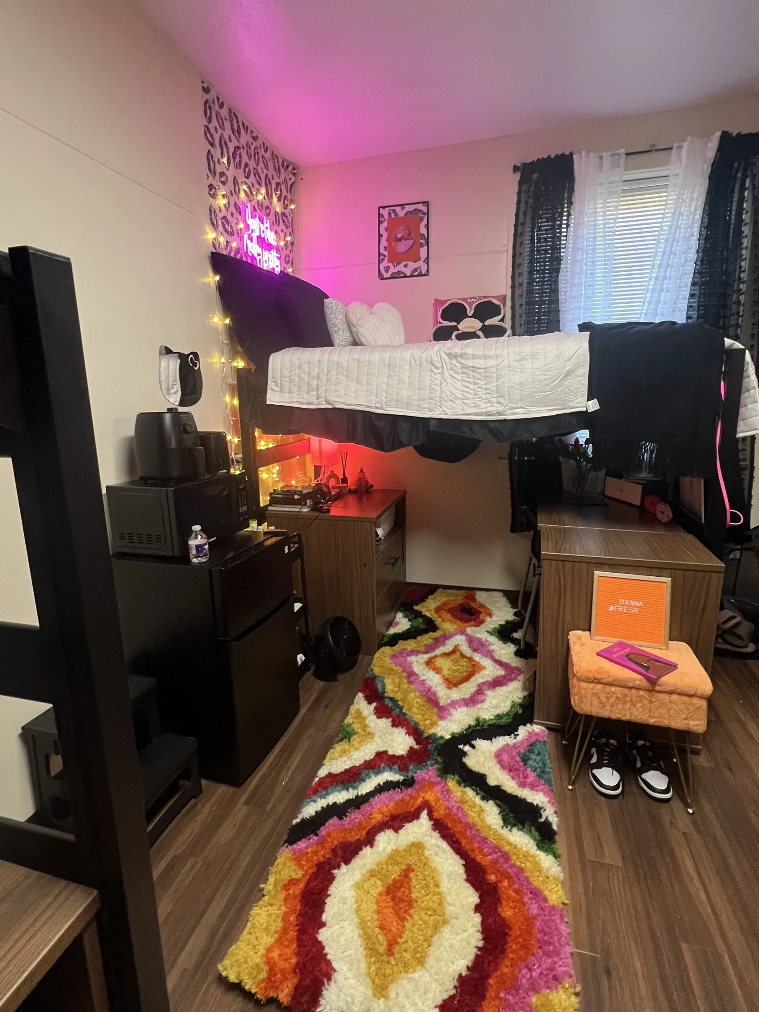 A fully styled Freshman Fresh dorm room