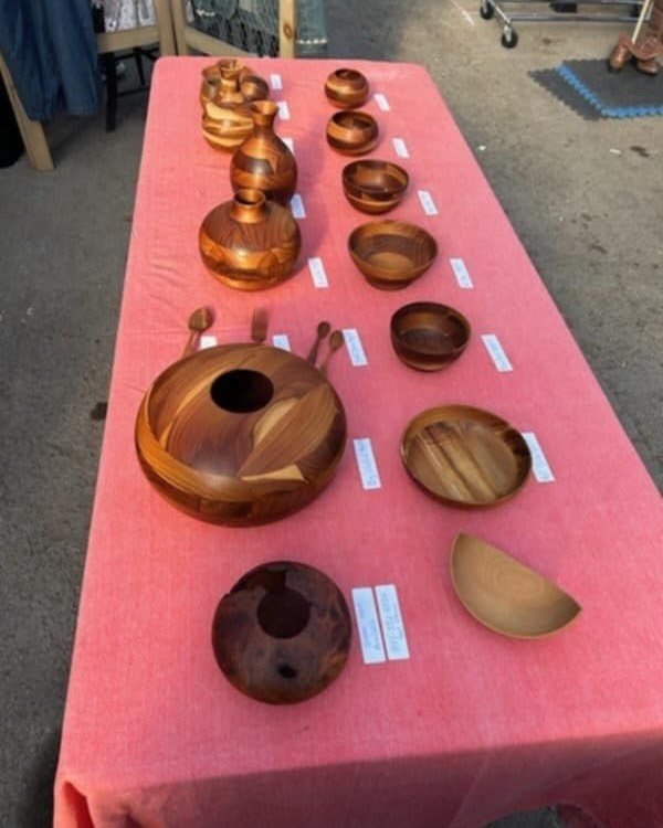 Check out the amazing finds in the greenhouse flea market! Open tomorrow too, till four.