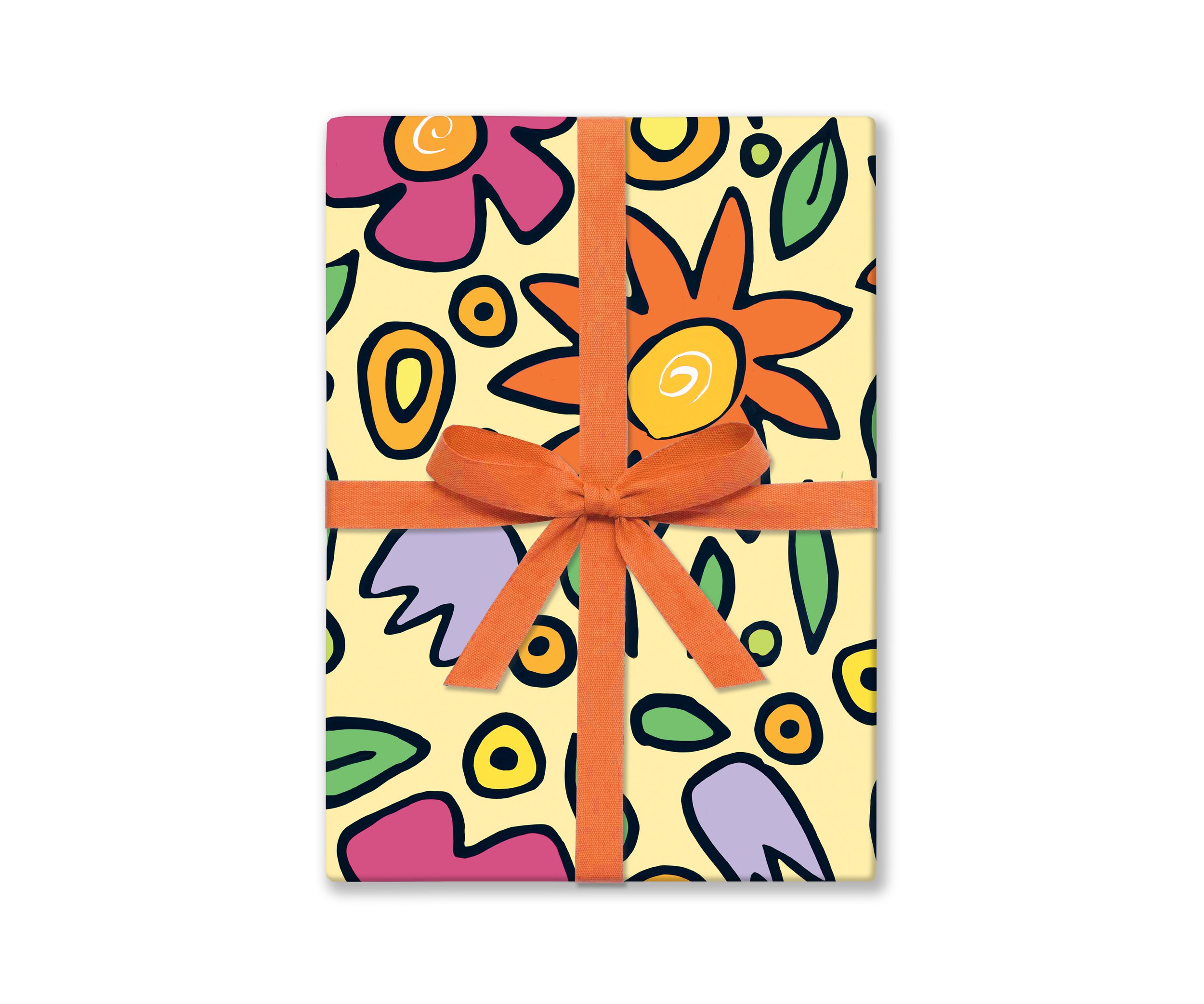 FLOWER POWER Yellow Gift Wrap — Springamajig Press