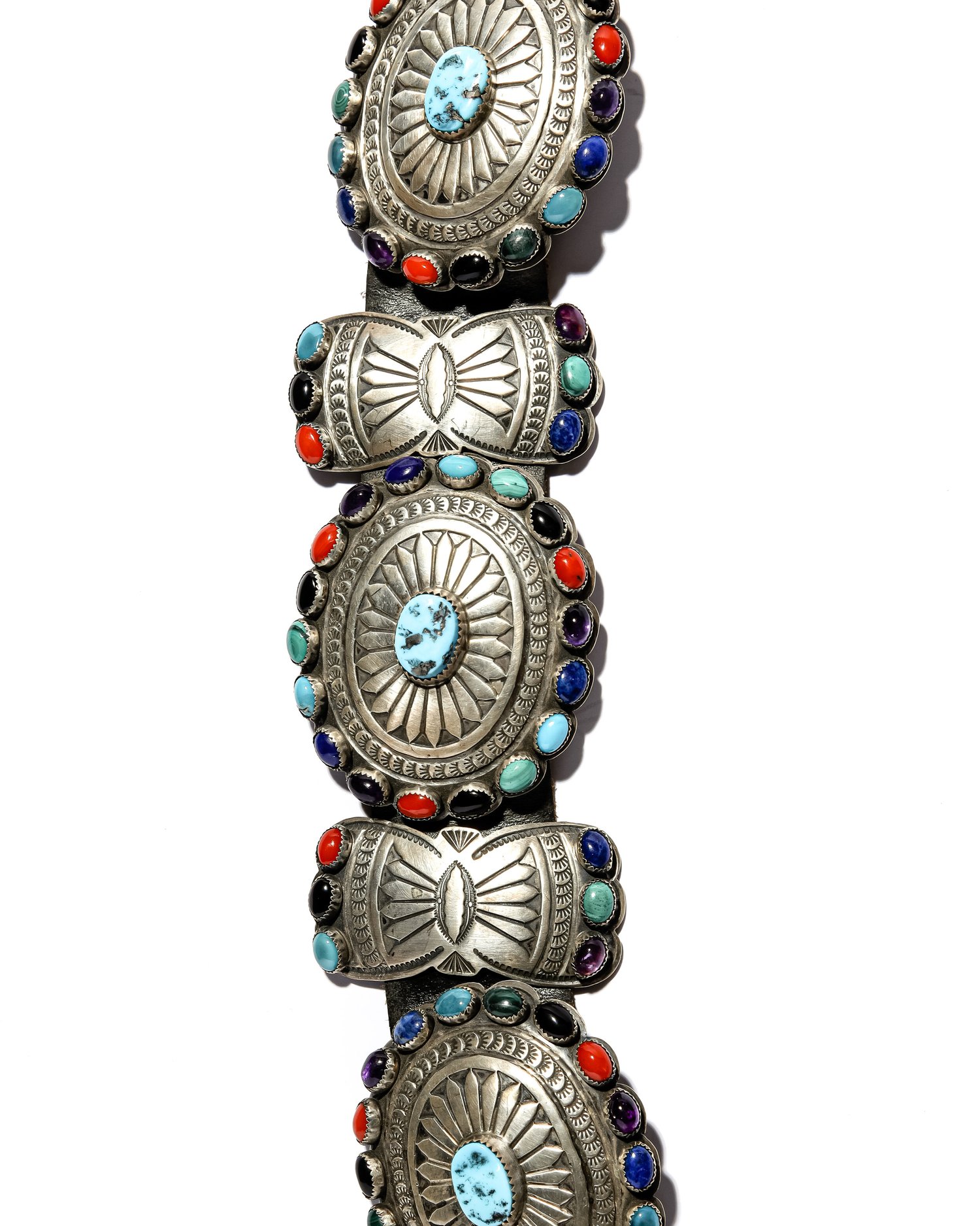 Silver & Red Boho Vintage Western Stone Concho Statement Belt Vintage Concho Belt - Etsy main image 3
