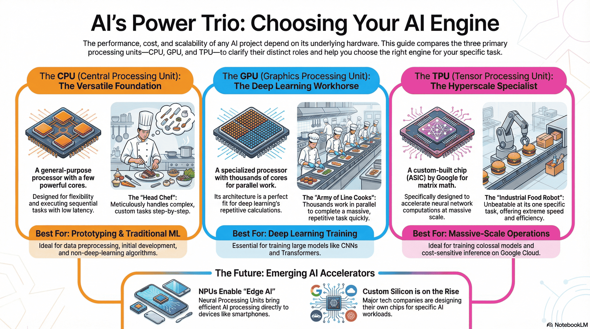 Infographic - CPU vs GPU vs TPU