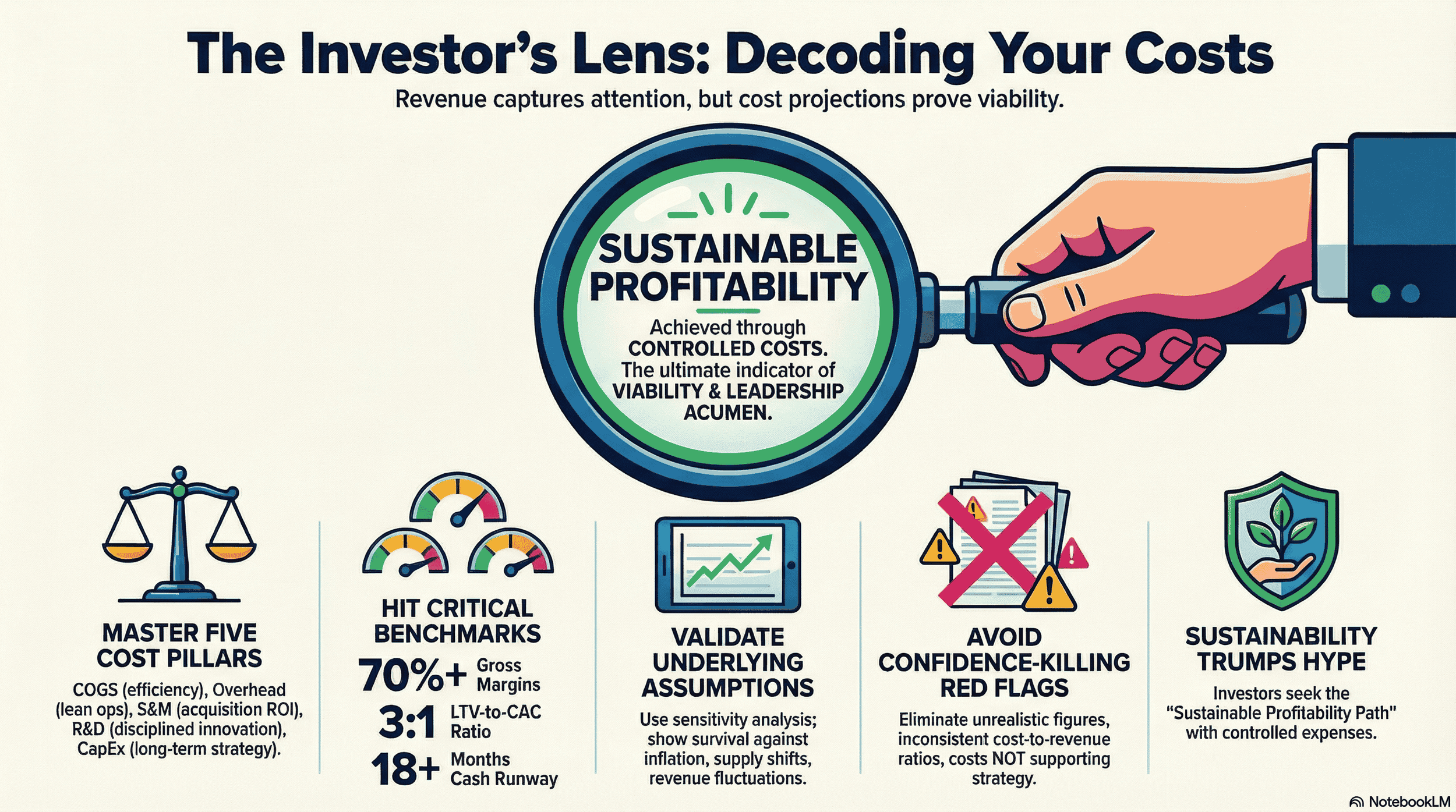 Infographic - how investors analyze startup cost projections