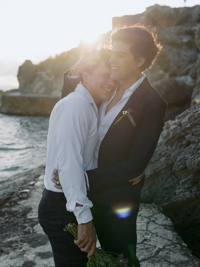 Happiest of birthdays to Omar!!! 
.
.
.
.
.
.
[ Gay couple eloping in Isla Mujeres during sunset. Captured on digital and film by LGBTQ+ friendly photographer ]
